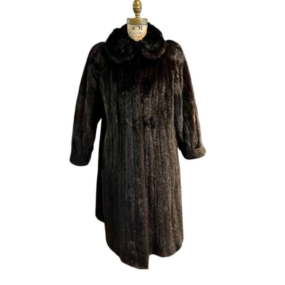 Chocolate Brown Fur Coat, Medium/Large